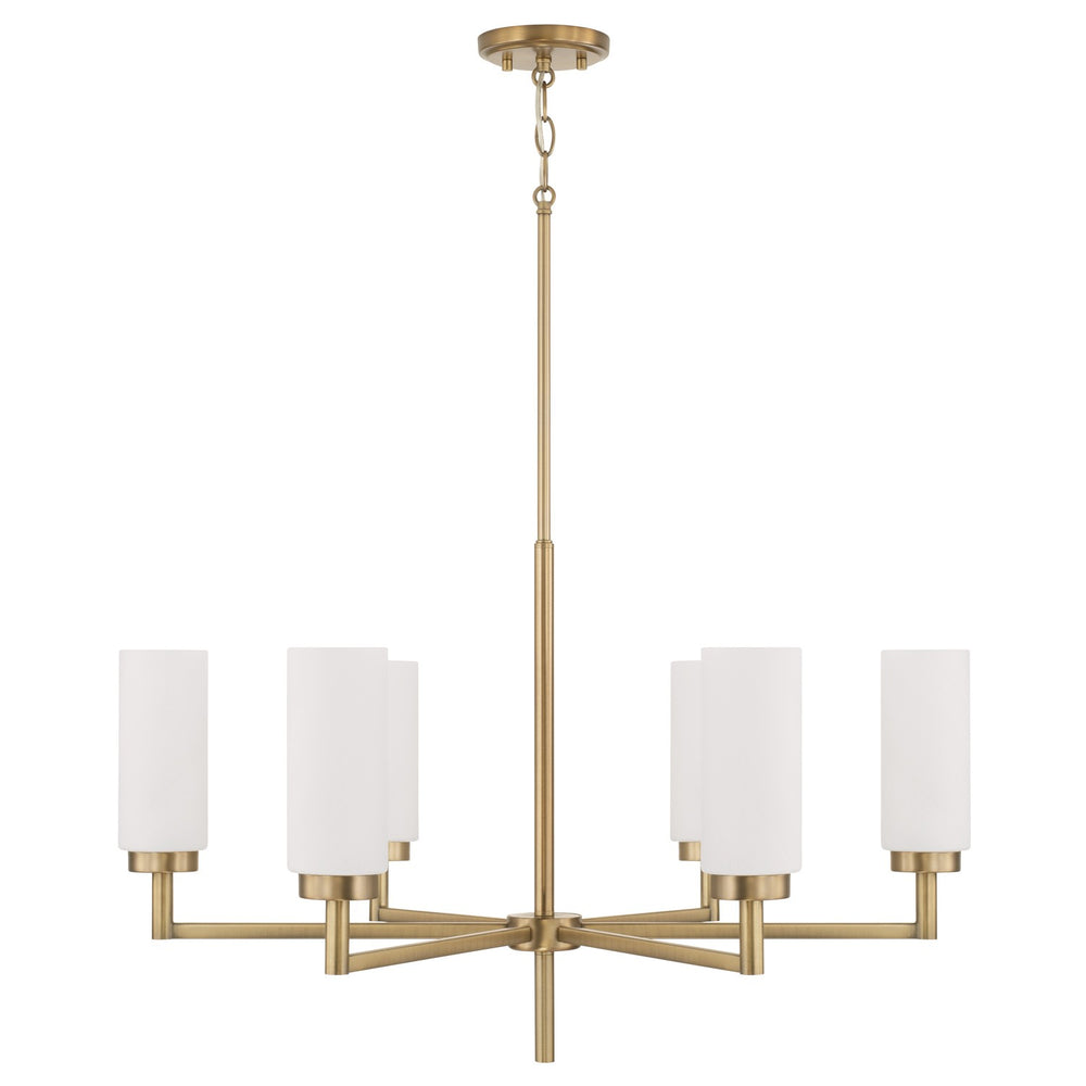 Capital Lighting - Six Light Chandelier - Alyssa - Aged Brass- Union Lighting Luminaires Decor
