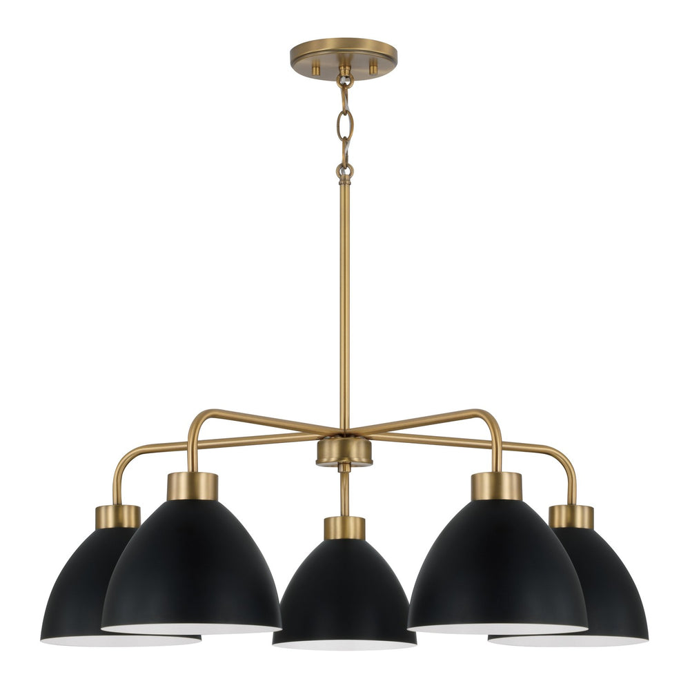 Capital Lighting - Five Light Chandelier - Ross - Aged Brass and Black- Union Lighting Luminaires Decor
