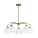 Capital Lighting - Five Light Chandelier - Ross - Aged Brass and White- Union Lighting Luminaires Decor