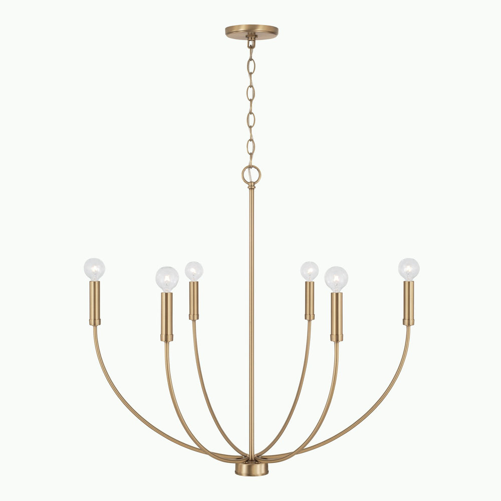 Capital Lighting - Six Light Chandelier - Ansley - Aged Brass- Union Lighting Luminaires Decor