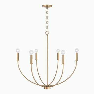 Capital Lighting - Six Light Chandelier - Ansley - Aged Brass- Union Lighting Luminaires Decor