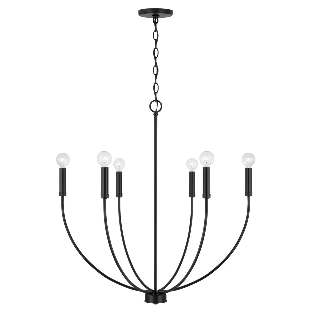 Capital Lighting - Six Light Chandelier - Ansley - Matte Black- Union Lighting Luminaires Decor