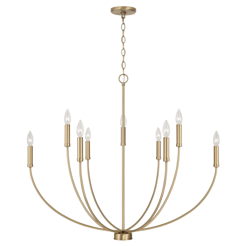 Capital Lighting - Nine Light Chandelier - Ansley - Aged Brass- Union Lighting Luminaires Decor