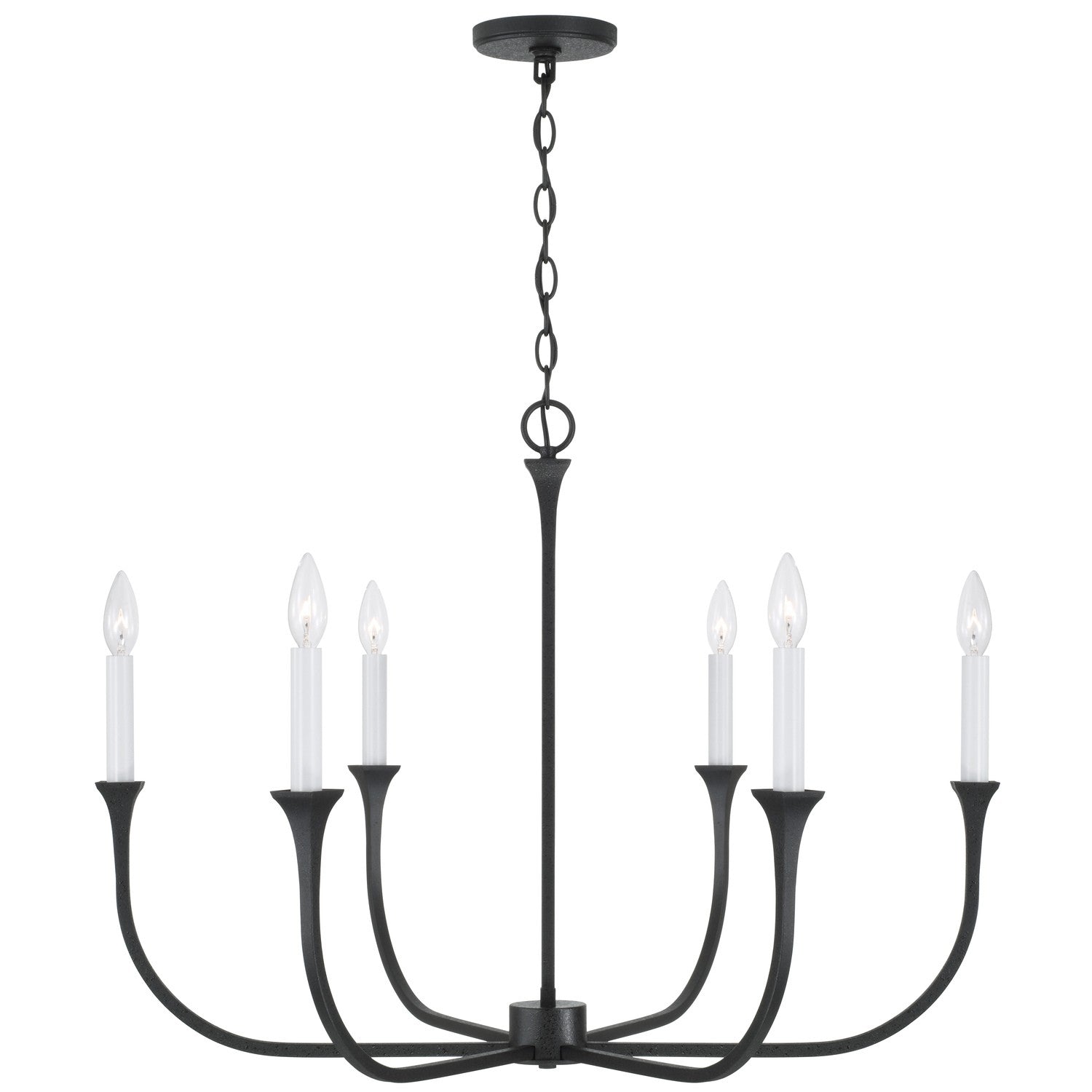 Capital Lighting - Six Light Chandelier - Decklan - Black Iron- Union Lighting Luminaires Decor