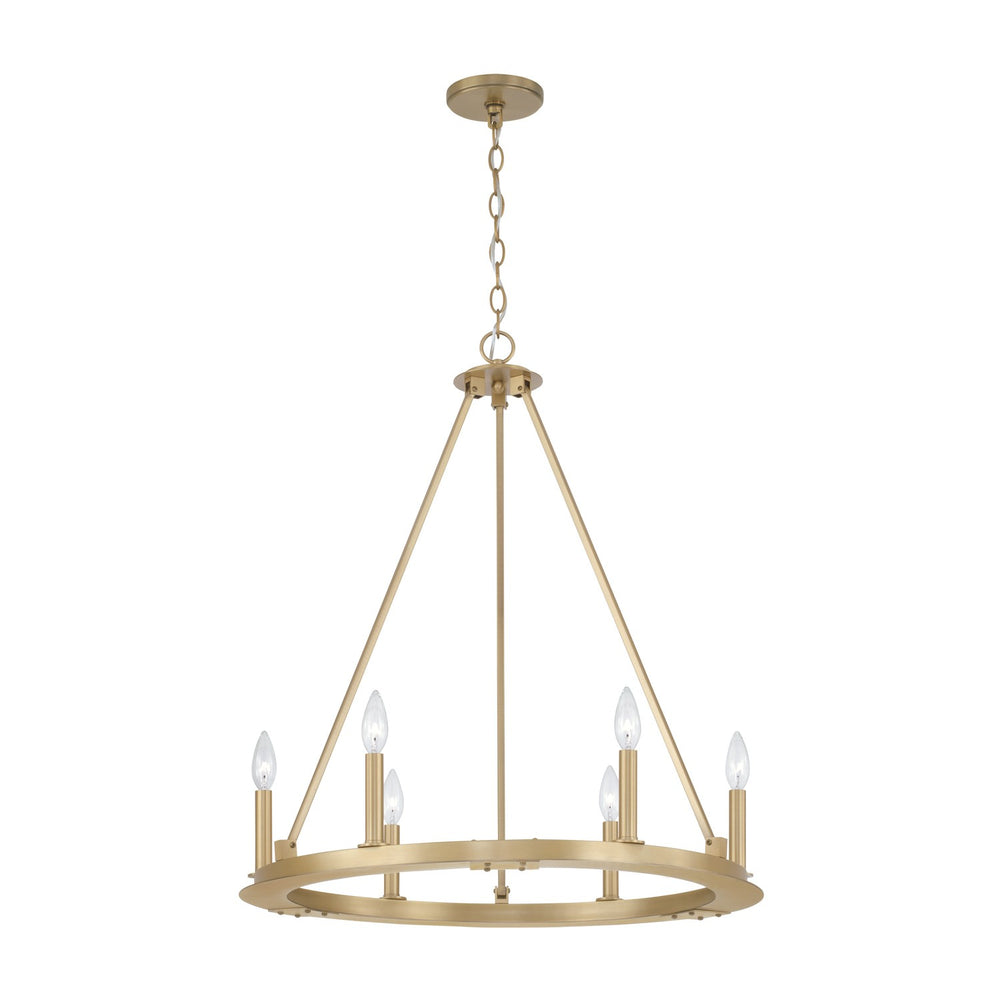 Capital Lighting - Six Light Chandelier - Pearson - Aged Brass- Union Lighting Luminaires Decor