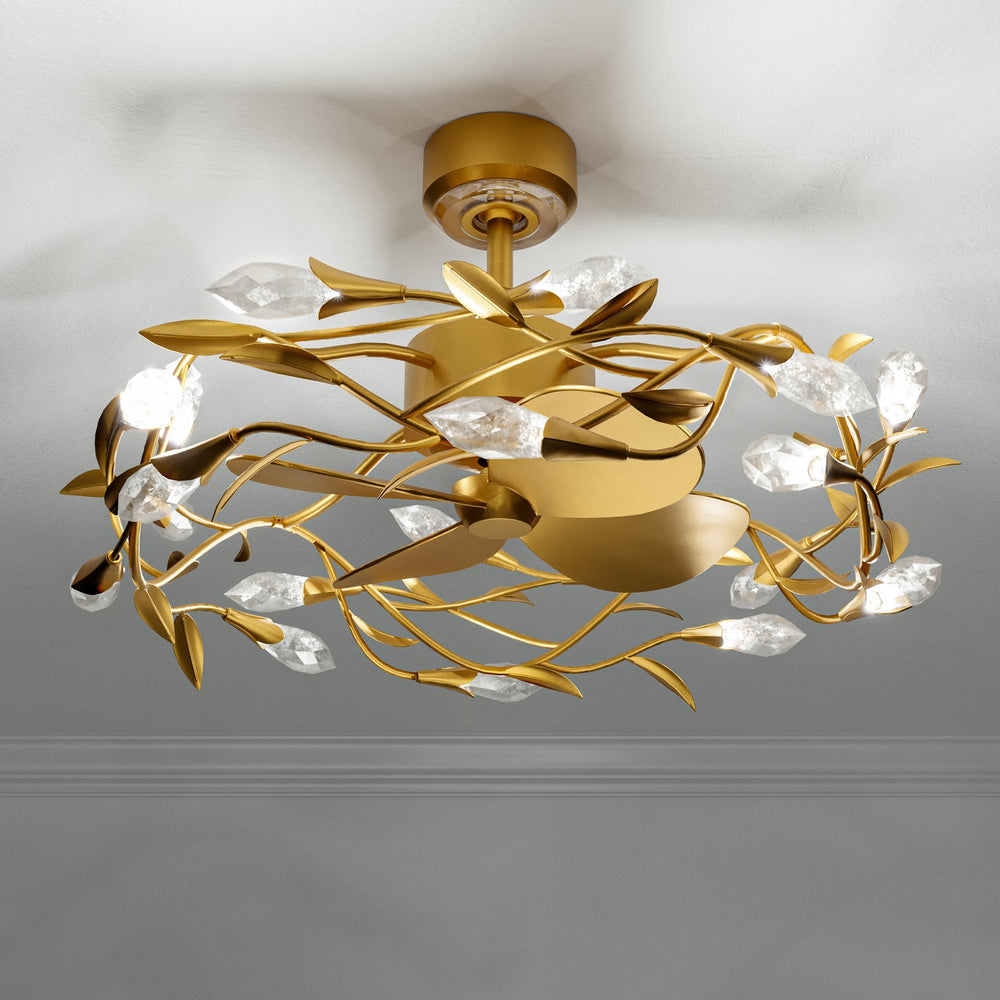 Schonbek - LED Lantern - Secret Garden Smart Fandelier - French Gold- Union Lighting Luminaires Decor