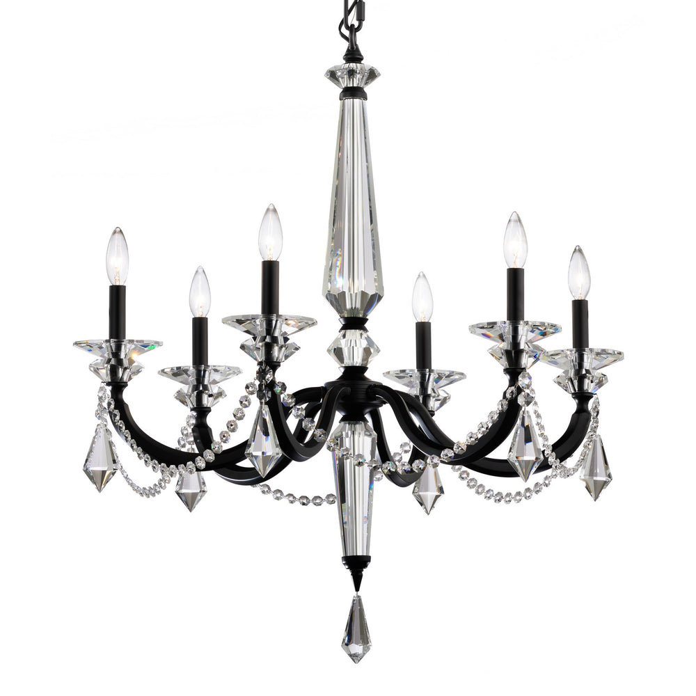 Schonbek - Six Light Chandelier - Verona - Antique Silver- Union Lighting Luminaires Decor