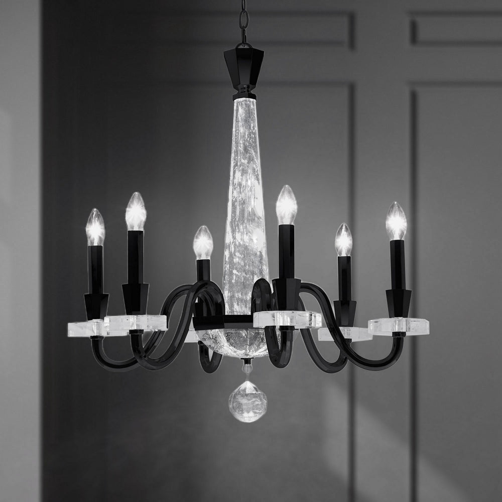 Schonbek - Six Light Chandelier - Amadeus - Black- Union Lighting Luminaires Decor