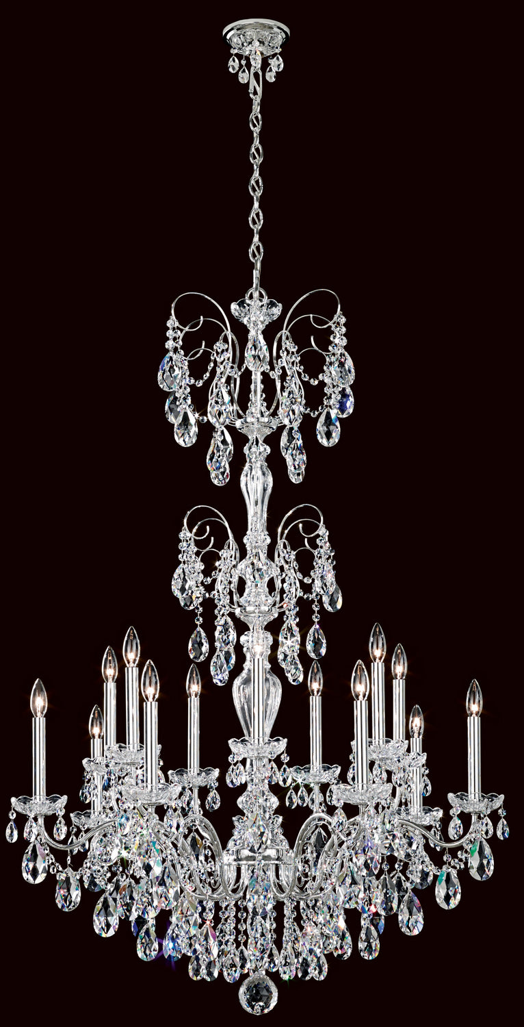 Schonbek - 14 Light Chandelier - Sonatina - Antique Silver- Union Lighting Luminaires Decor