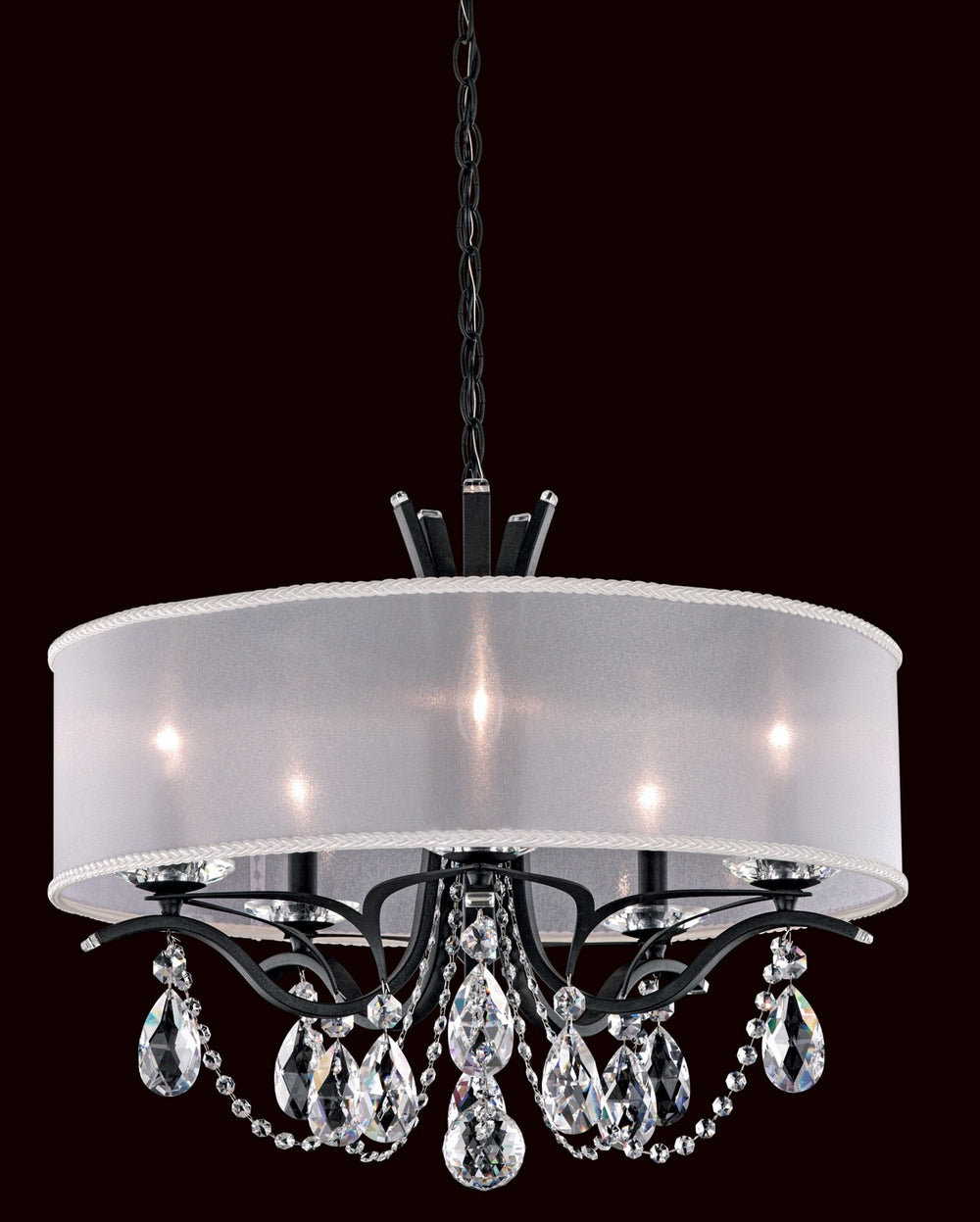 Schonbek - Five Light Chandelier - Vesca - Antique Silver- Union Lighting Luminaires Decor