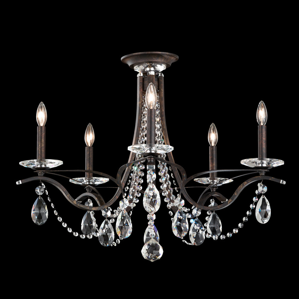 Schonbek - Five Light Semi-Flush Mount - Vesca - Antique Silver- Union Lighting Luminaires Decor