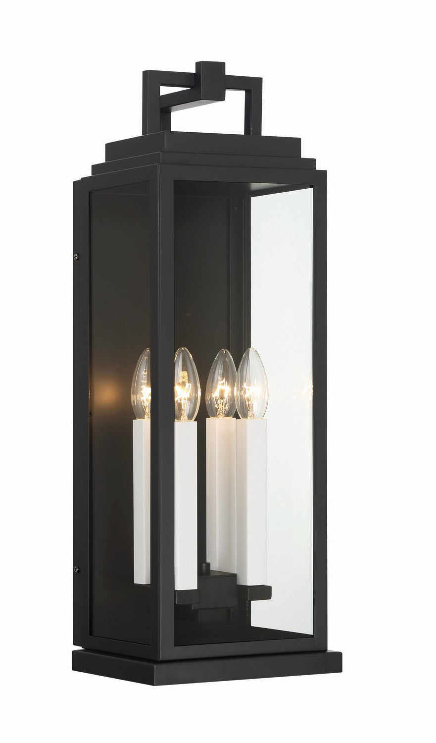 Crystorama - Four Light Outdoor Wall Sconce - Aspen - Matte Black- Union Lighting Luminaires Decor