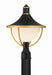 Crystorama - One Light Outdoor Post Mount - Atlas - Matte Black / Textured Gold- Union Lighting Luminaires Decor