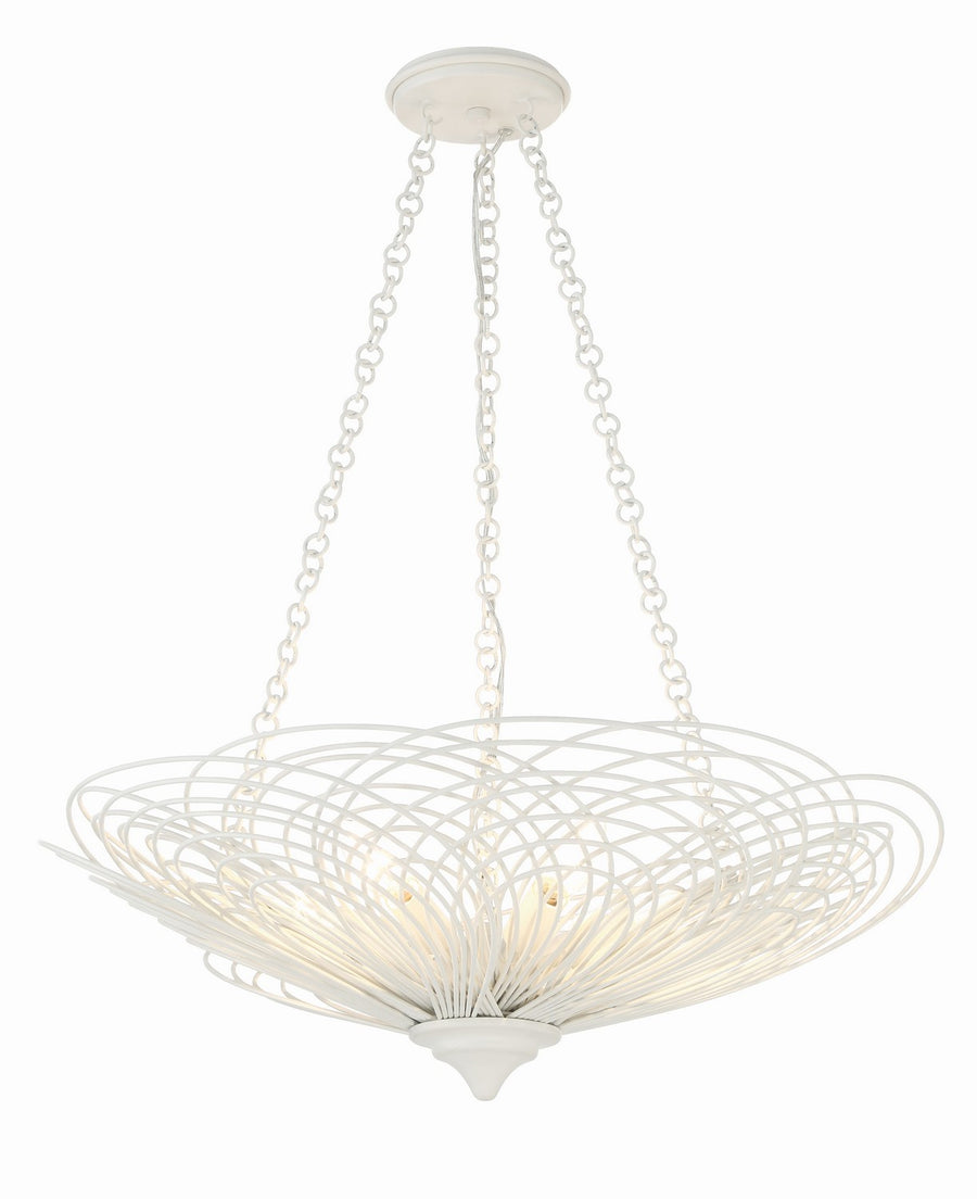 Crystorama - Six Light Chandelier - Doral - Matte White- Union Lighting Luminaires Decor