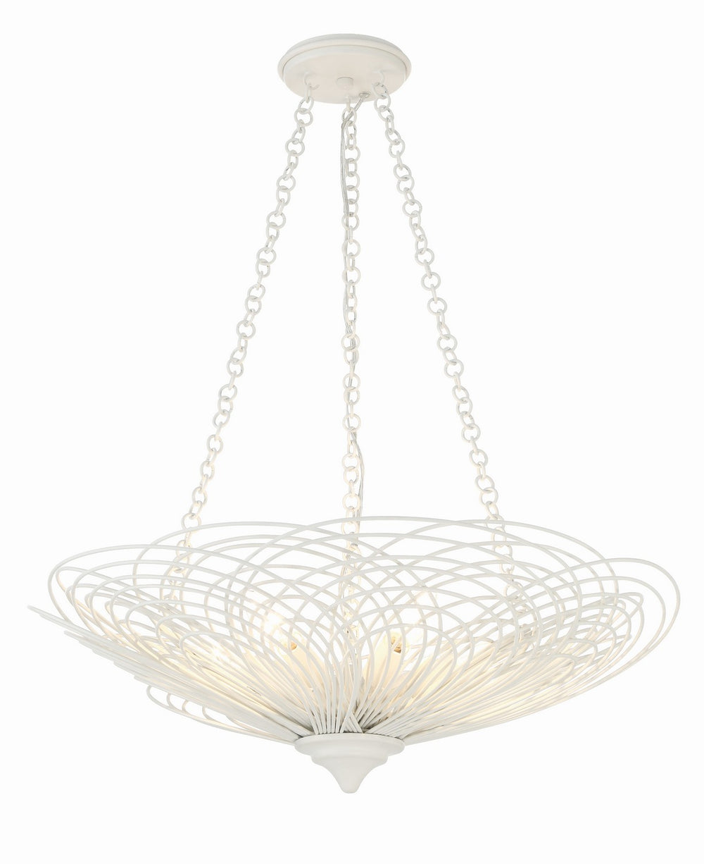 Crystorama - Six Light Chandelier - Doral - Matte White- Union Lighting Luminaires Decor