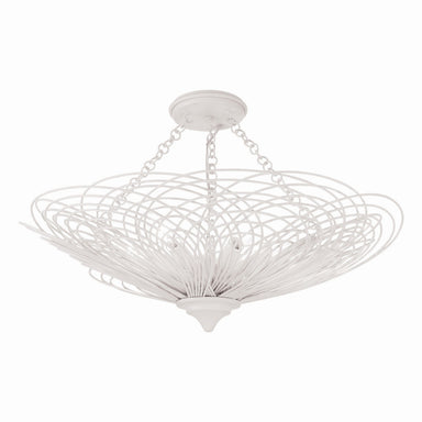 Crystorama - Six Light Semi Flush Mount - Doral - Matte White- Union Lighting Luminaires Decor