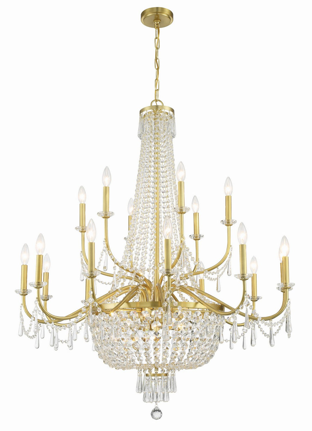 Crystorama - 22 Light Chandelier - Haywood - Aged Brass- Union Lighting Luminaires Decor
