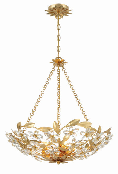 Crystorama - Six Light Chandelier - Marselle - Antique Gold- Union Lighting Luminaires Decor
