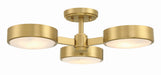 Crystorama - Three Light Semi Flush Mount - Orson - Modern Gold- Union Lighting Luminaires Decor