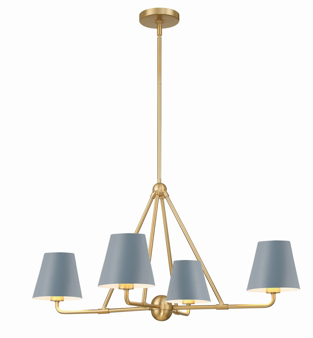Crystorama - Four Light Chandelier - Xavier - Vibrant Gold- Union Lighting Luminaires Decor