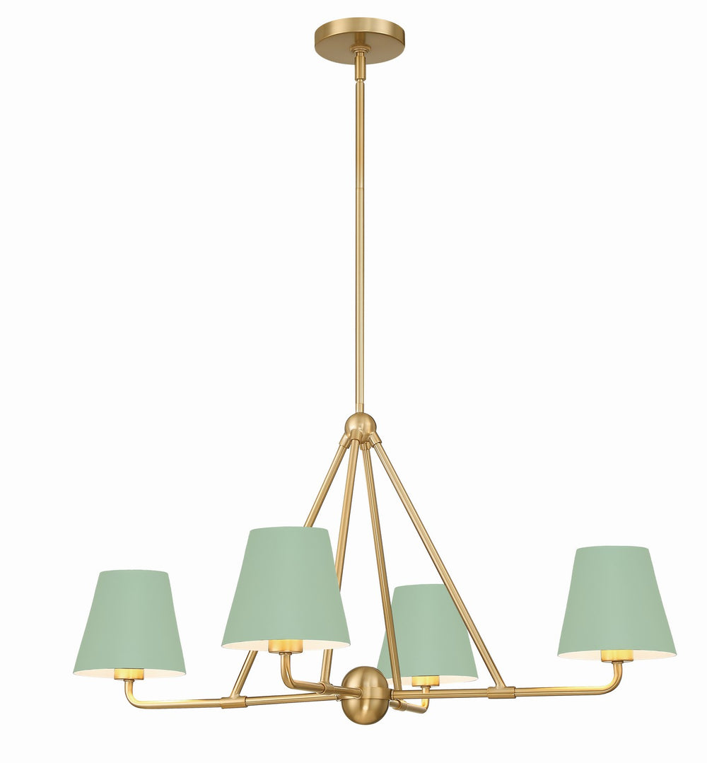 Crystorama - Four Light Chandelier - Xavier - Vibrant Gold- Union Lighting Luminaires Decor
