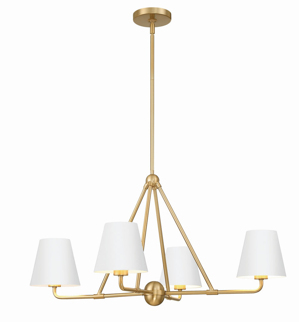 Crystorama - Four Light Chandelier - Xavier - Vibrant Gold- Union Lighting Luminaires Decor
