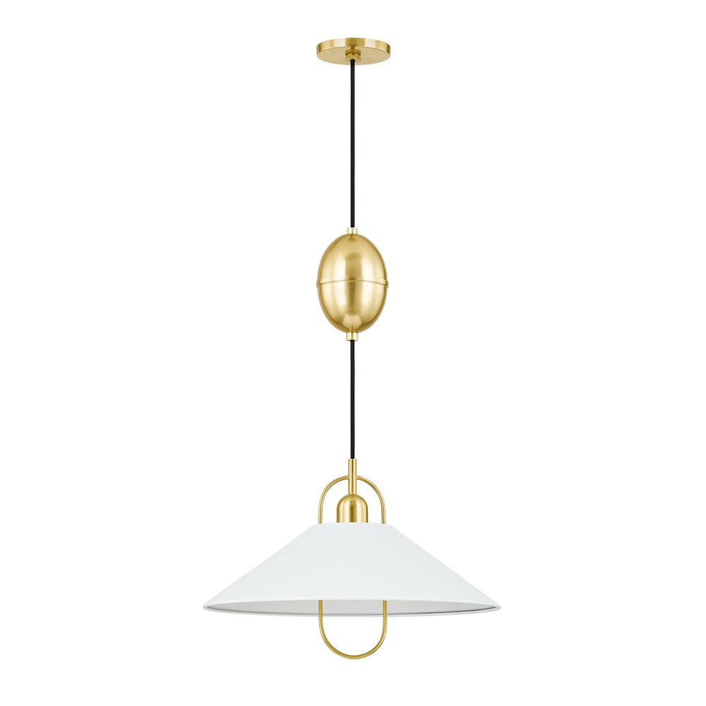 Mitzi Canada - One Light Pendant - Mariel - Aged Brass/Soft White- Union Lighting Luminaires Decor