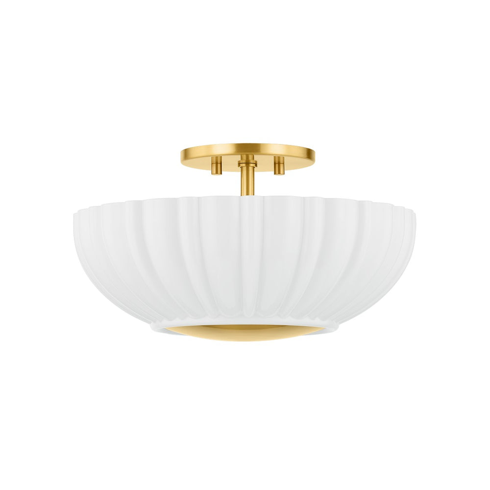 Mitzi Canada - Two Light Flush Mount - Anne - Aged Brass- Union Lighting Luminaires Decor