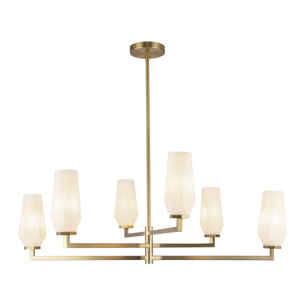 Alora Canada - Six Light Chandelier - Krysta - Brushed Gold/Opal Glass- Union Lighting Luminaires Decor