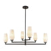 Alora Canada - Six Light Chandelier - Krysta - Matte Black/Opal Glass- Union Lighting Luminaires Decor