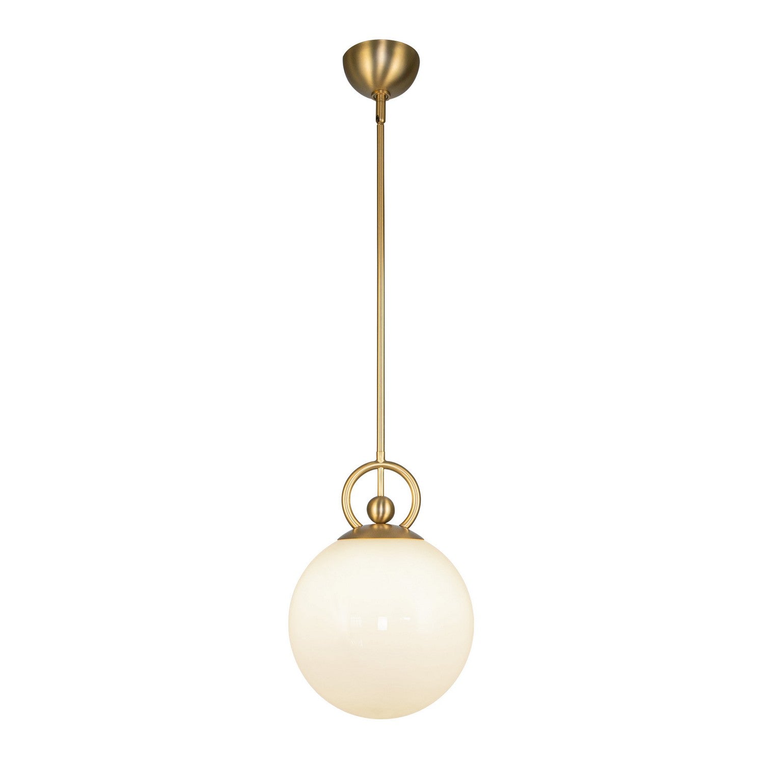 Alora Canada - One Light Pendant - Fiore - Brushed Gold/Glossy Opal Glass- Union Lighting Luminaires Decor