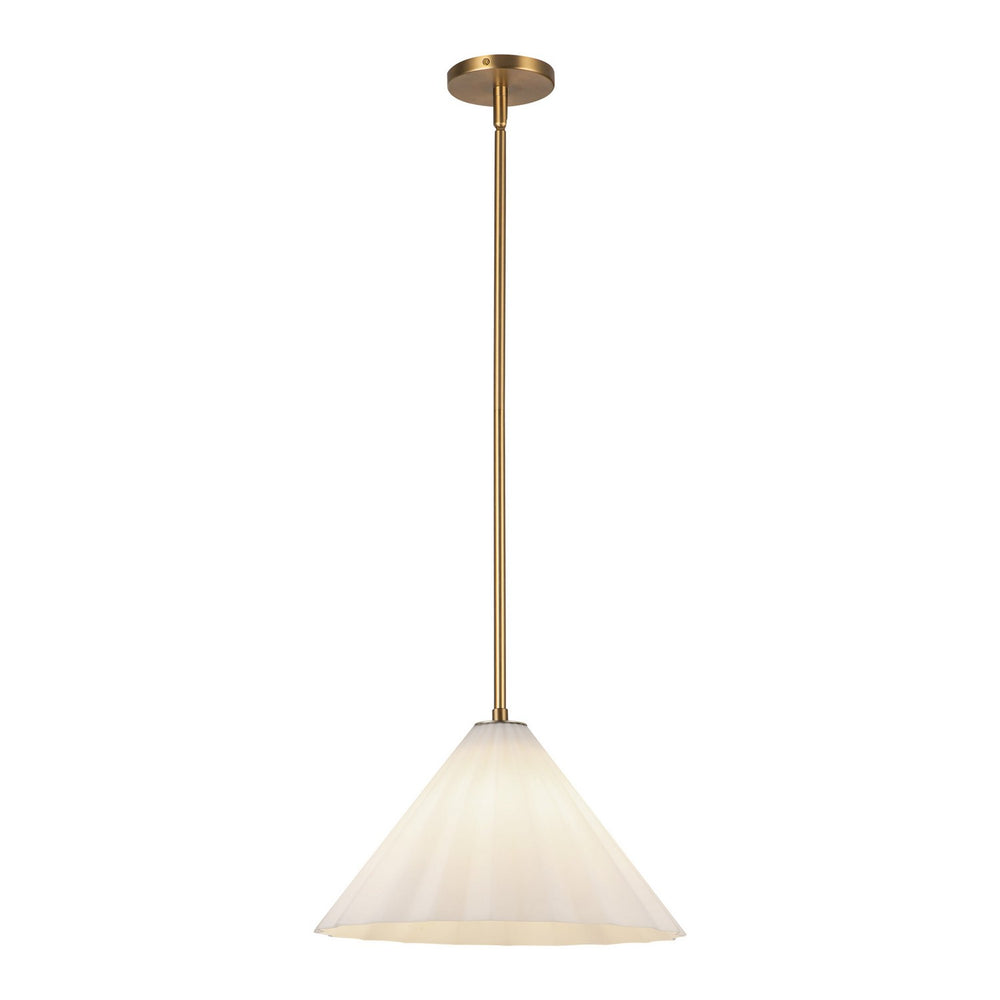 Alora Canada - One Light Pendant - Serena - Aged Brass/Opal Glass- Union Lighting Luminaires Decor