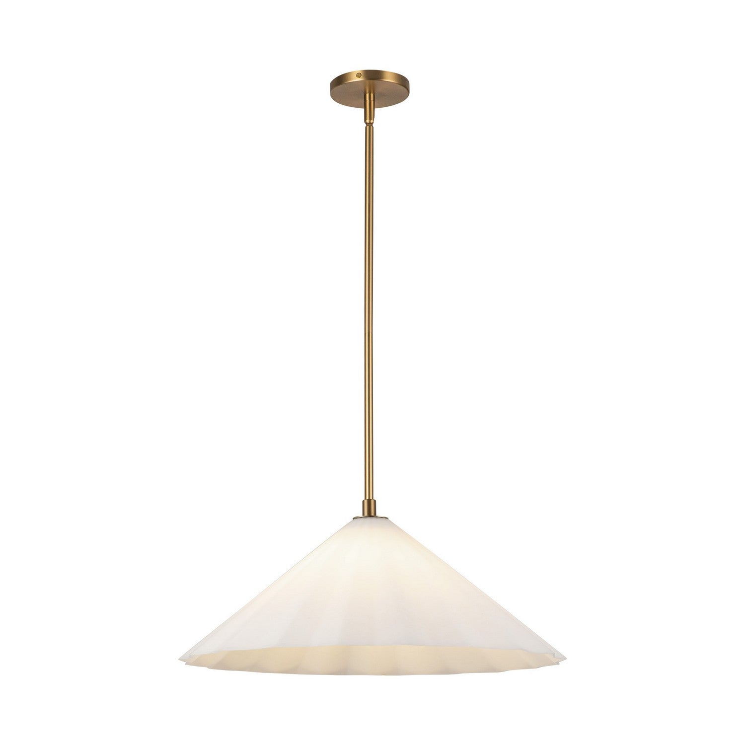 Alora Canada - One Light Pendant - Serena - Aged Brass/Opal Glass- Union Lighting Luminaires Decor