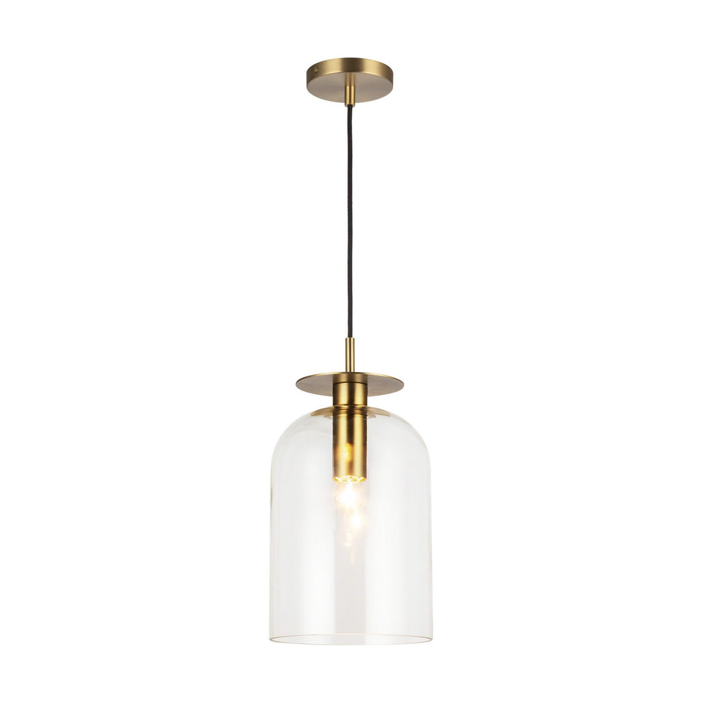 Alora Canada - One Light Pendant - Sylvia - Brushed Gold/Clear Glass- Union Lighting Luminaires Decor