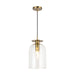 Alora Canada - One Light Pendant - Sylvia - Brushed Gold/Clear Glass- Union Lighting Luminaires Decor