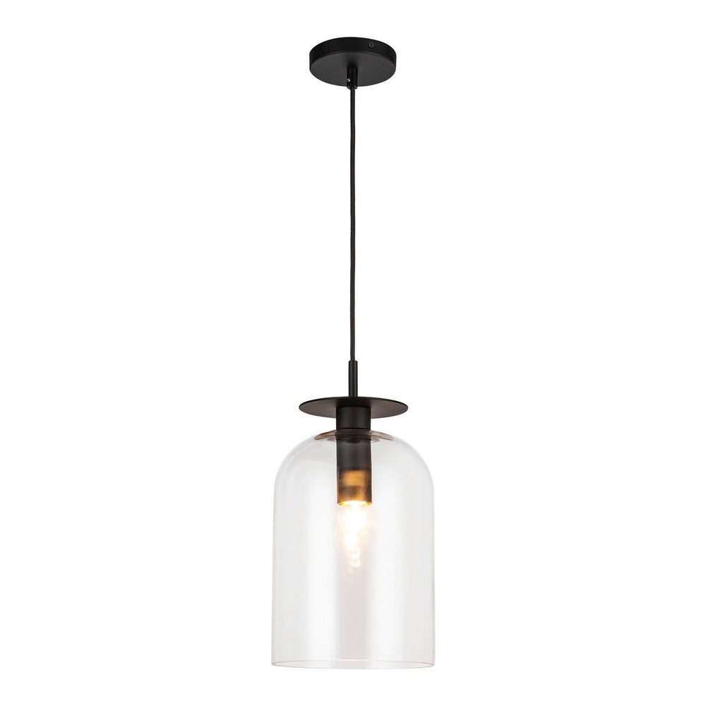 Alora Canada - One Light Pendant - Sylvia - Matte Black/Clear Glass- Union Lighting Luminaires Decor