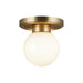 Alora Canada - One Light Semi-Flush Mount - Fiore - Brushed Gold/Glossy Opal Glass- Union Lighting Luminaires Decor