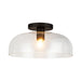 Alora Canada - One Light Semi-Flush Mount - Sylvia - Matte Black/Clear Glass- Union Lighting Luminaires Decor