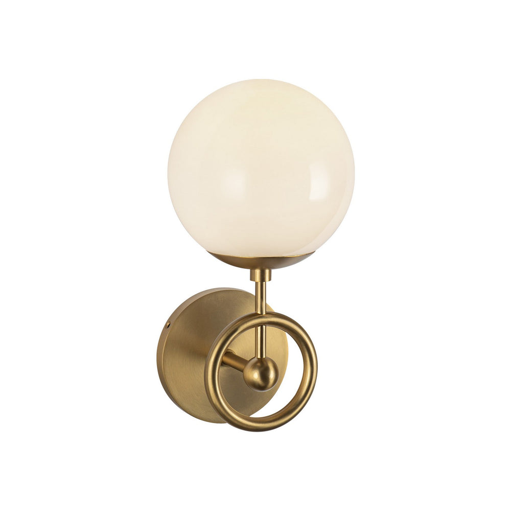 Alora Canada - One Light Wall Vanity - Fiore - Brushed Gold/Glossy Opal Glass- Union Lighting Luminaires Decor