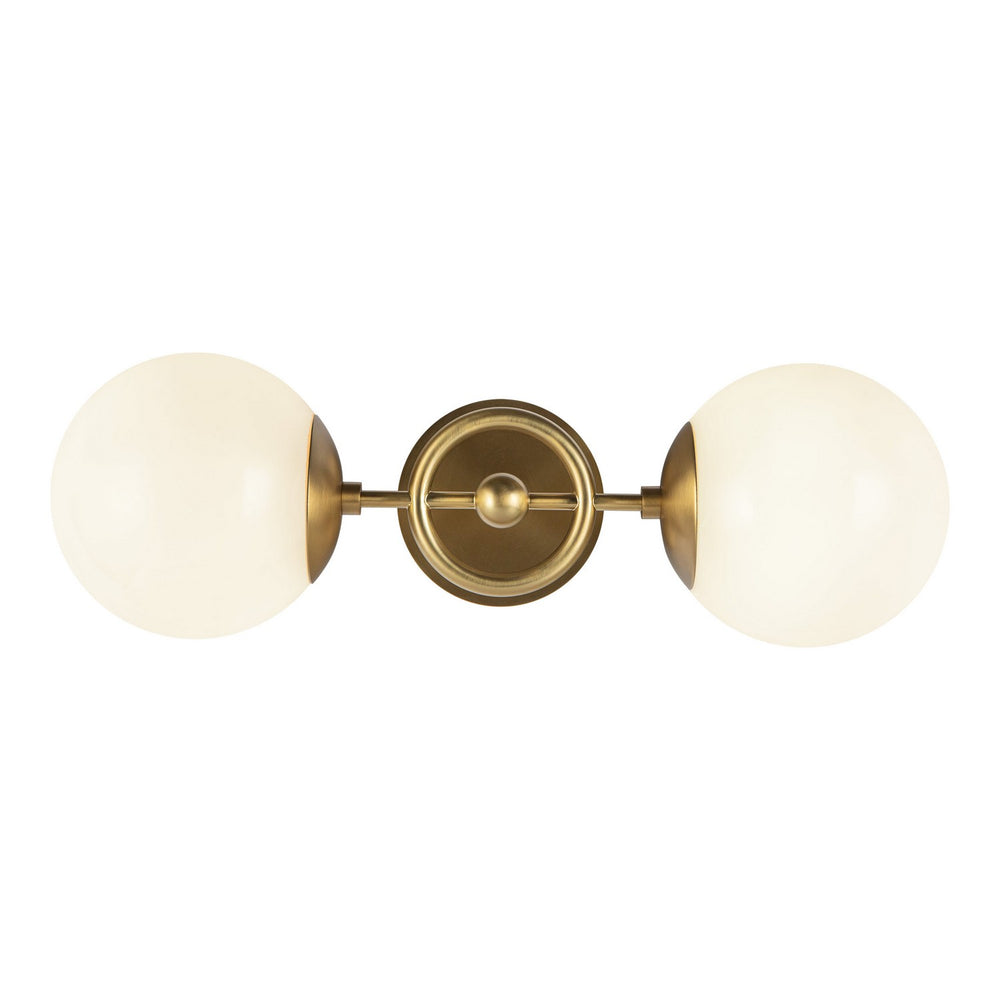 Alora Canada - Two Light Wall Vanity - Fiore - Brushed Gold/Glossy Opal Glass- Union Lighting Luminaires Decor