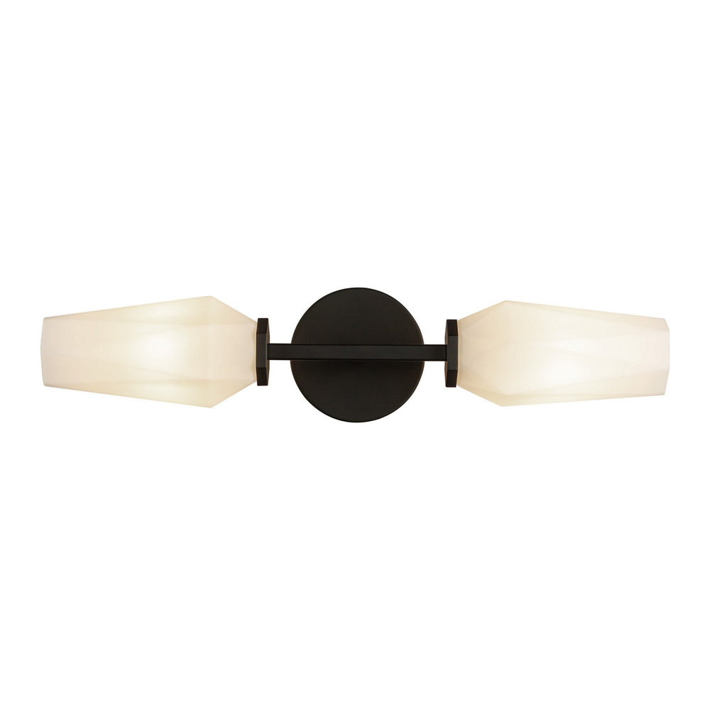 Alora Canada - Two Light Wall Vanity - Krysta - Matte Black/Opal Glass- Union Lighting Luminaires Decor