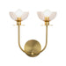 Alora Canada - Two Light Wall Vanity - Sylvia - Brushed Gold/Clear Glass- Union Lighting Luminaires Decor