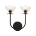 Alora Canada - Two Light Wall Vanity - Sylvia - Matte Black/Clear Glass- Union Lighting Luminaires Decor