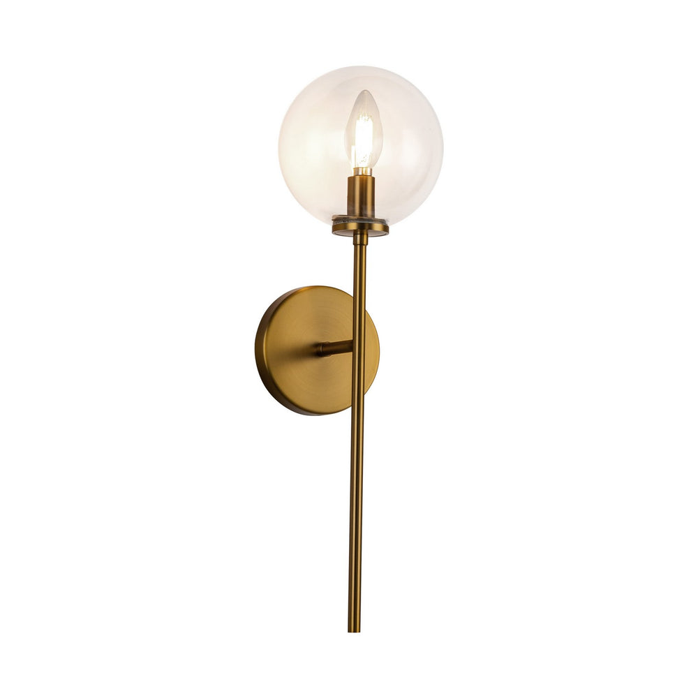 Alora Canada - One Light Wall Vanity - Cassia - Aged Gold/Clear Glass- Union Lighting Luminaires Decor
