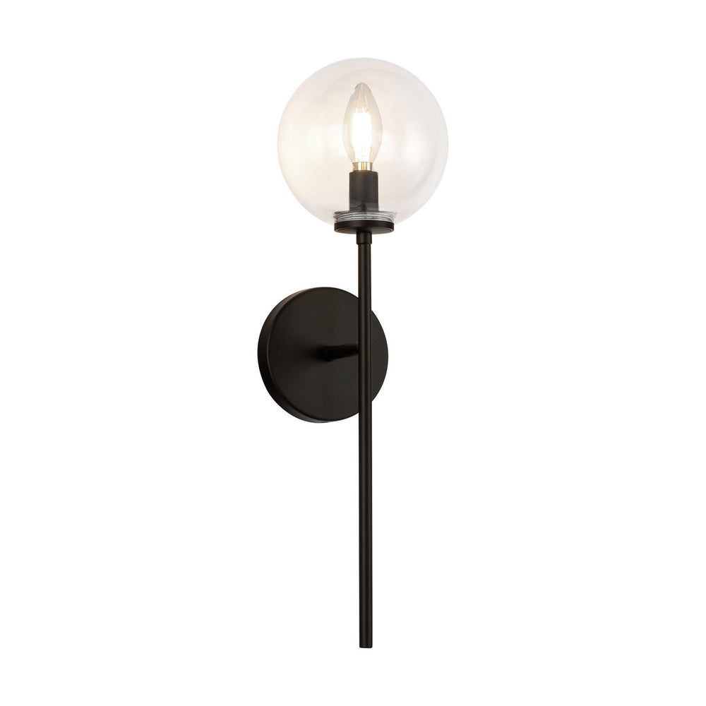 Alora Canada - One Light Wall Vanity - Cassia - Matte Black/Clear Glass- Union Lighting Luminaires Decor