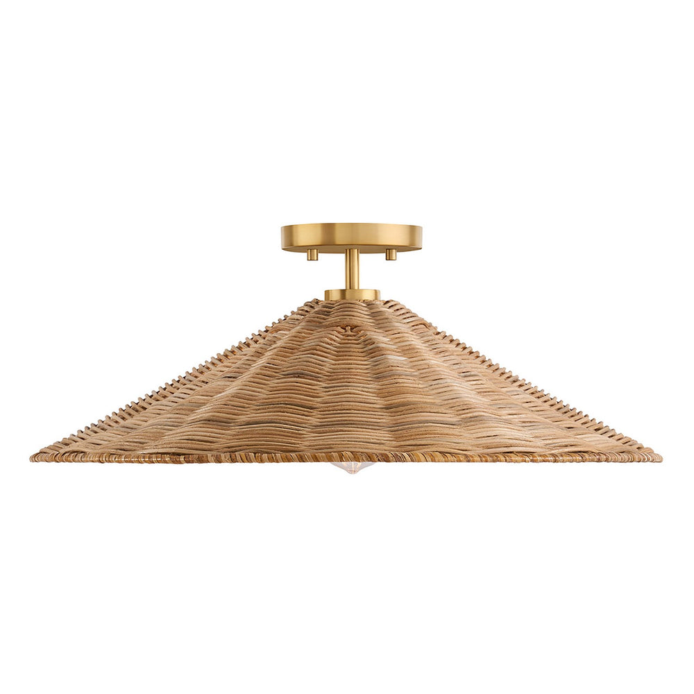 Meridian - One Light Semi-Flush Mount - Natural Brass- Union Lighting Luminaires Decor