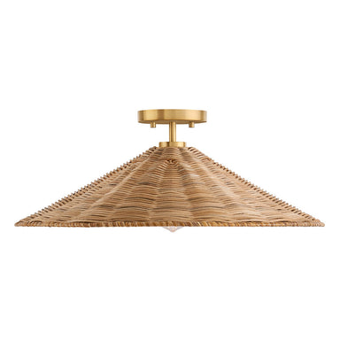 Meridian - One Light Semi-Flush Mount - Natural Brass- Union Lighting Luminaires Decor