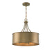 Meridian - Four Light Pendant - Brushed Gold- Union Lighting Luminaires Decor