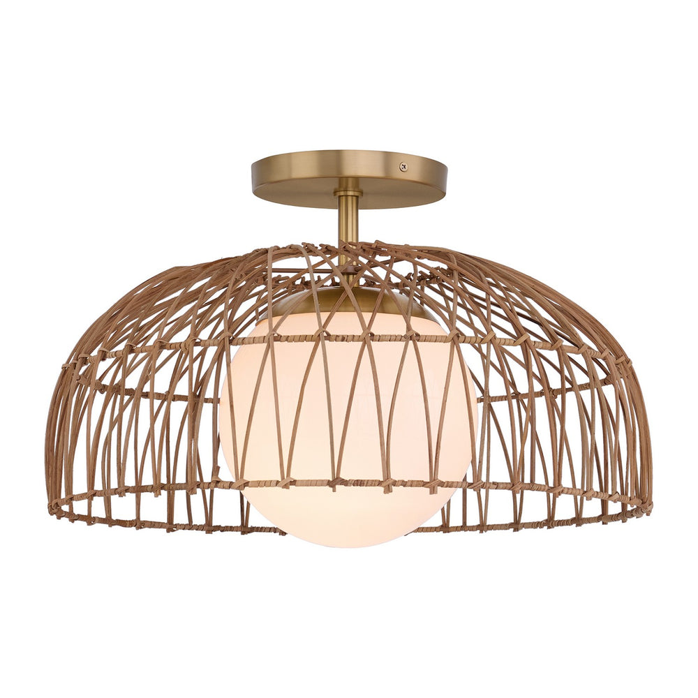 Meridian - One Light Convertible Pendant or Semi-Flush - Natural Brass- Union Lighting Luminaires Decor