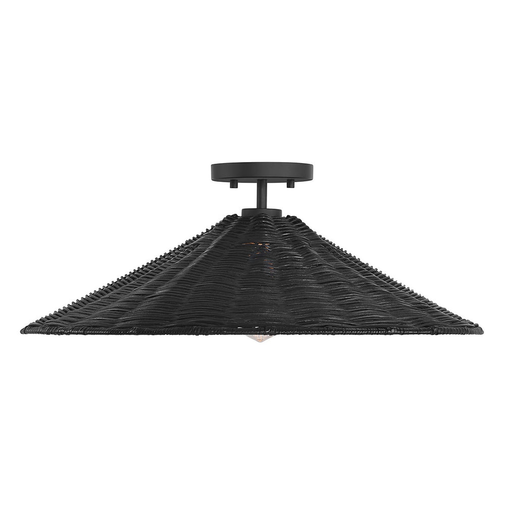 Meridian - One Light Semi-Flush Mount - Matte Black- Union Lighting Luminaires Decor